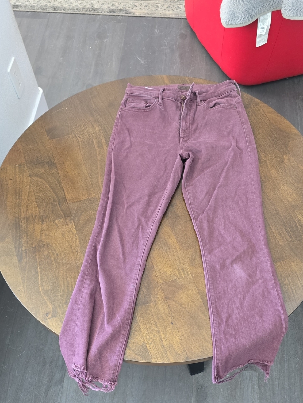 MOTHER Straight-Leg Jeans in Dusty Plum